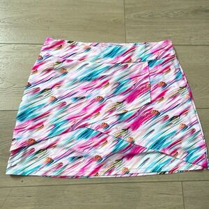 Tzu Tzu Womens Plus XXL Skort Colorful Abstract Golf Tennis Pickleball Skirt